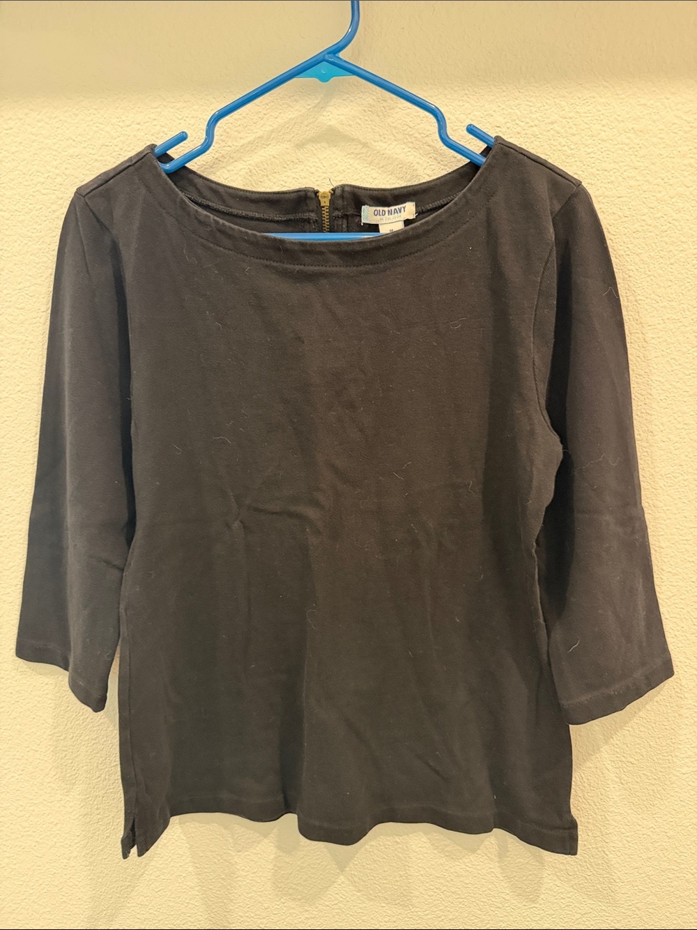 Old Navy Black Boatneck 3/4 Sleeve Top - Simple Staple